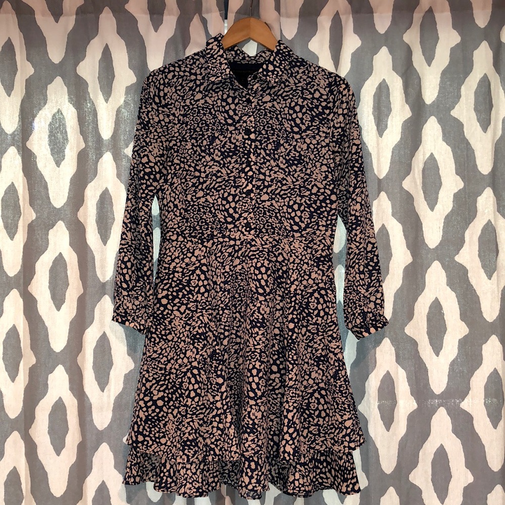 Banana Republic Teal/Blue Animal Print Dress